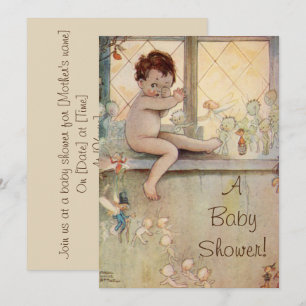 Vintage Baby Peter Pan Baby Shower Invitation