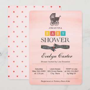 VINTAGE BABY PRAM   BABY SHOWER INVITATION