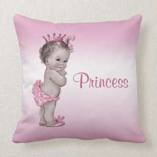 Vintage Baby Princess Pink Cushion
