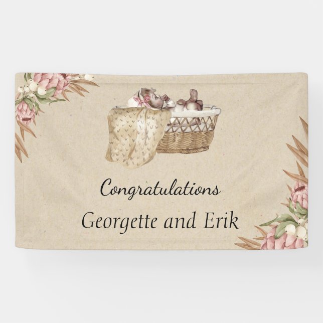 Vintage Baby Shower Banner (Horizontal)