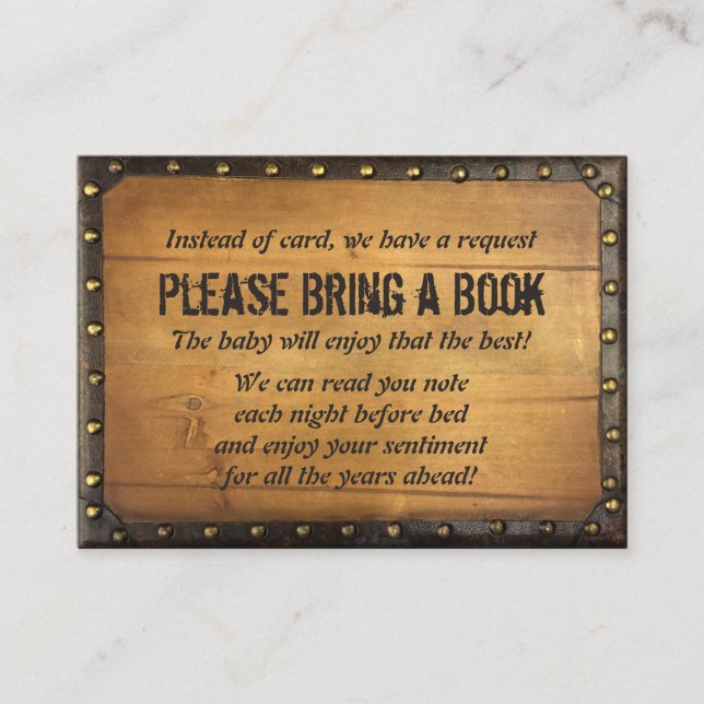 Vintage Baby Shower Book Request Insert (Front)