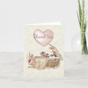 Vintage Baby Shower Folded Thank You Card
