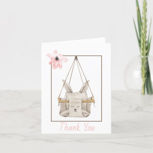 Vintage Baby Shower Folded Thank You Card