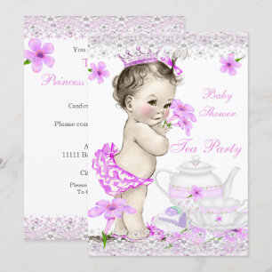 Vintage Baby Shower Girl Princess Tea Party Invitation