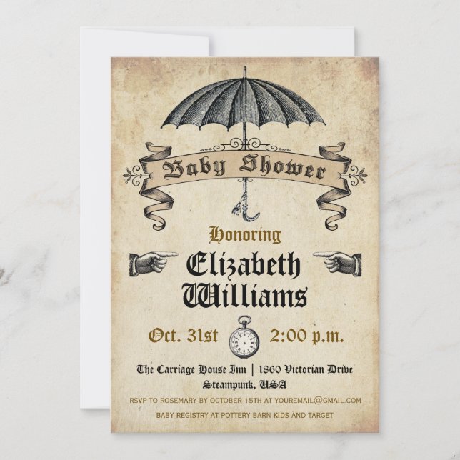 Vintage Baby Shower Invitation (Front)