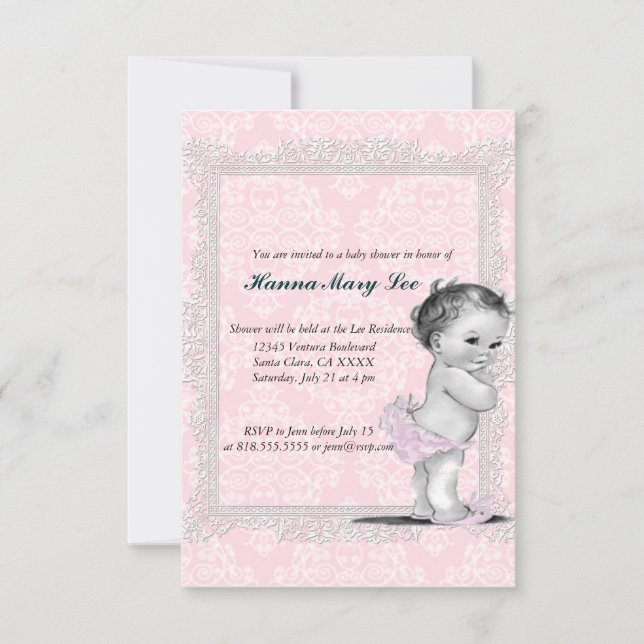 Vintage Baby Shower Invitation (Front)