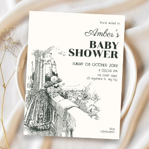 Vintage baby shower invitation