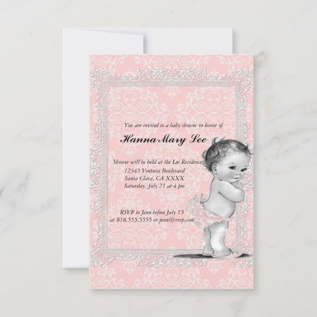 Vintage Baby Shower Invitation (Front)