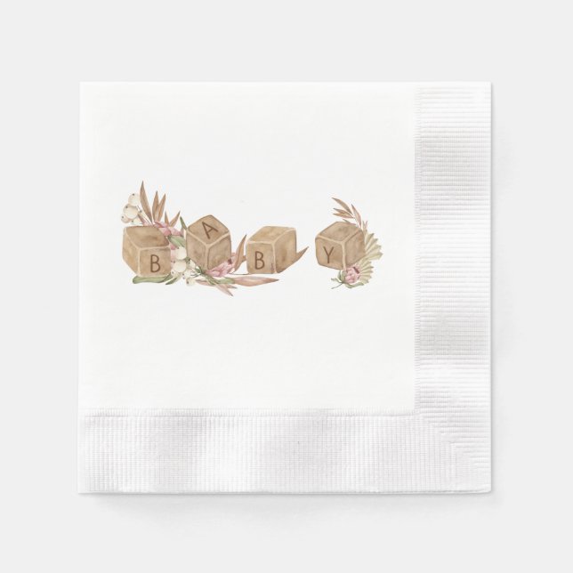 Vintage Baby Shower Paper Napkin (Front)