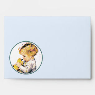 Vintage Baby with Duckling Easter  Envelopes