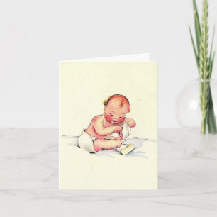 Vintage Baby with Shoe Card