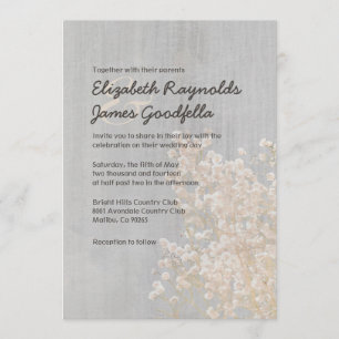 Vintage Baby's Breath Wedding Invitations