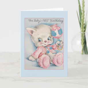 Vintage Baby's First Birthday Card