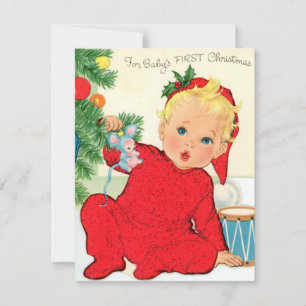 Vintage Baby's First Christmas Holiday Card