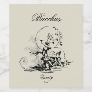 Vintage Bacchus Wine Label Template 