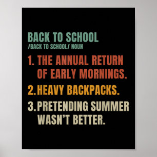 Vintage Back To School Definition Teachers Back To Poster