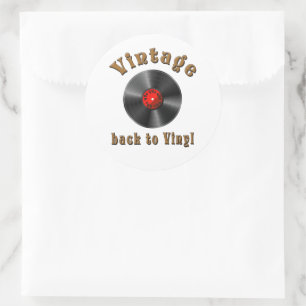Vintage - Back to Vinyl, the record is back Classic Round Sticker