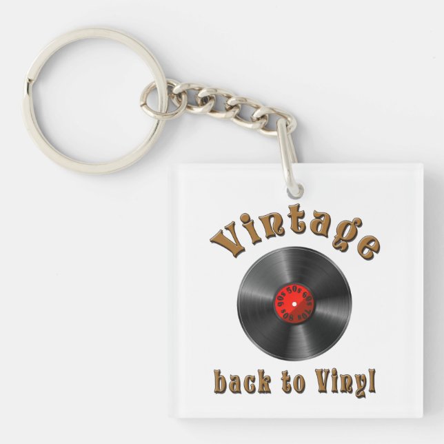 Vintage - Back to Vinyl, the record is back Key Ring (Front)