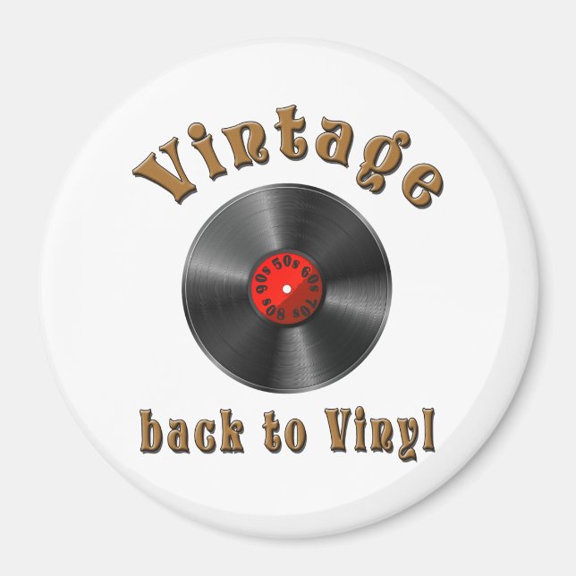 Vintage - Back to Vinyl, the record is back Magnet (Front)