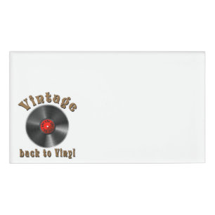 Vintage - Back to Vinyl, the record is back Name Tag