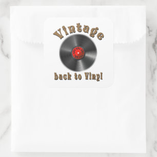Vintage - Back to Vinyl, the record is back, Oldie Square Sticker