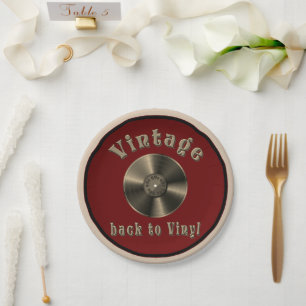 Vintage - Back to Vinyl, the record is back Paper Plate