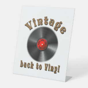 Vintage - Back to Vinyl, the record is back Pedestal Sign