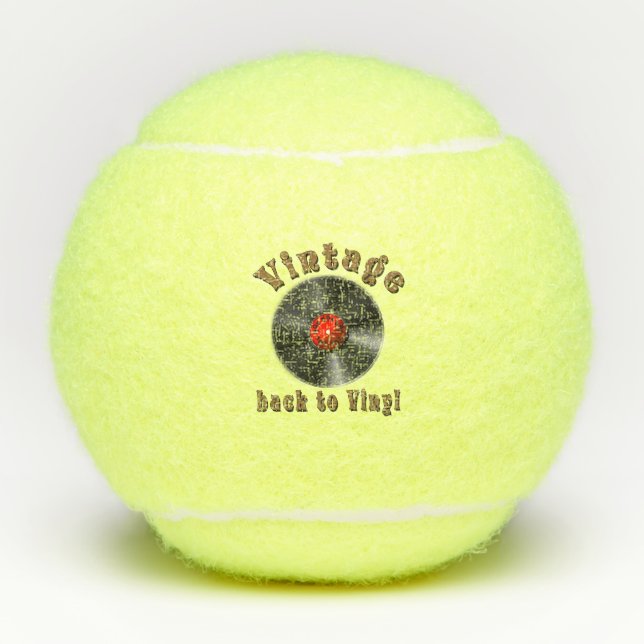 Vintage - Back to Vinyl, the record is back Tennis Balls (Front)