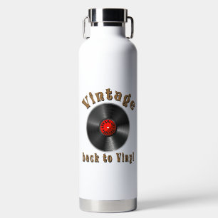 Vintage - Back to Vinyl, the record is back Water Bottle