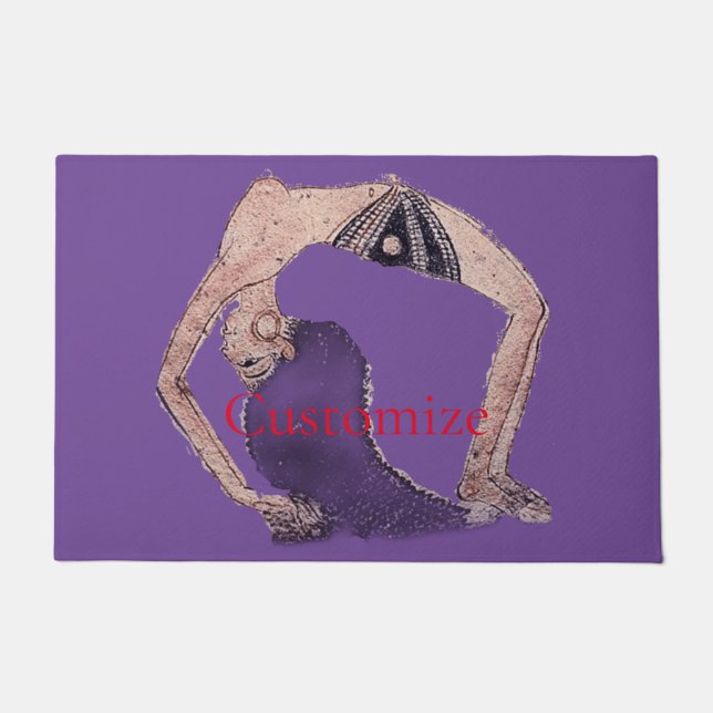 Vintage Backbend Yoga Pose Thunder_Cove Doormat (Front)