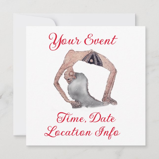 Vintage Backbend Yoga Pose Thunder_Cove Invitation (Front)