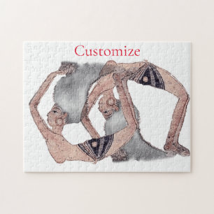 Vintage Backbend Yoga Pose Thunder_Cove Jigsaw Puzzle