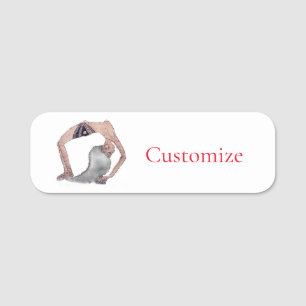 Vintage Backbend Yoga Pose Thunder_Cove Name Tag