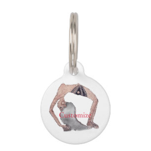 Vintage Backbend Yoga Pose Thunder_Cove Pet Tag