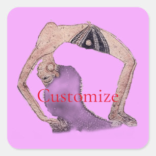 Vintage Backbend Yoga Pose Thunder_Cove Square Sticker
