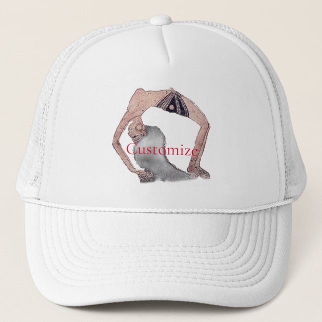 Vintage Backbend Yoga Pose Thunder_Cove Trucker Hat (Front)