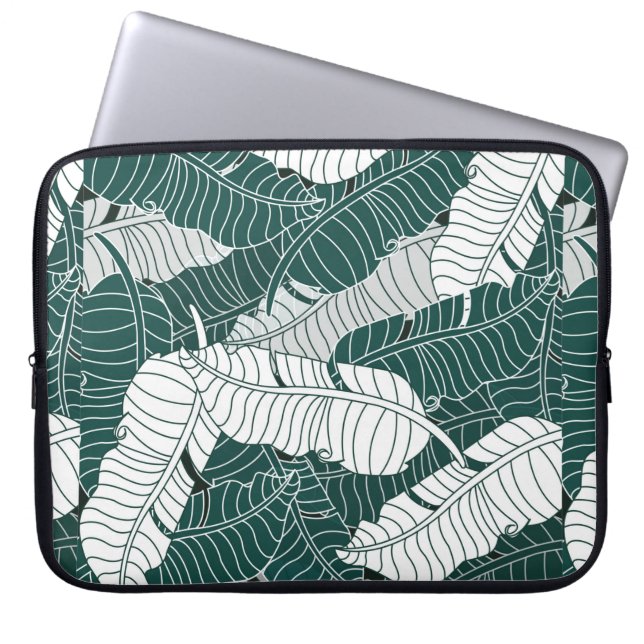 vintage background leaves pattern design illustrat laptop sleeve (Front)