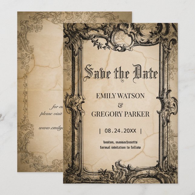  Vintage background Save The Date (Front/Back)