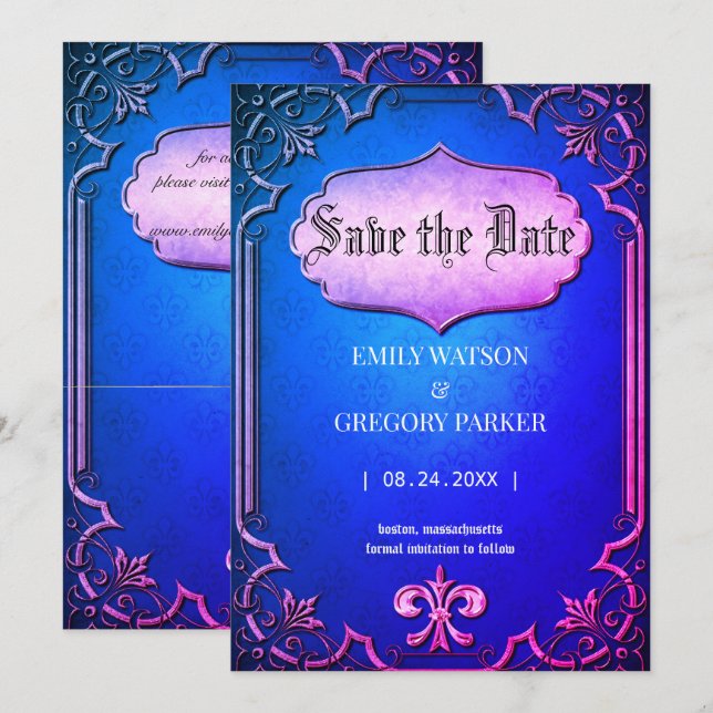  Vintage background Save The Date (Front/Back)