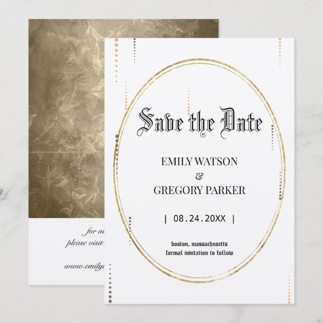  Vintage background Save The Date (Front/Back)