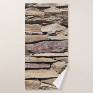 Vintage background texture old masonry stone brick bath towel