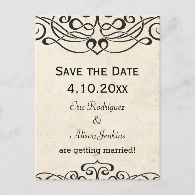 Vintage Background with Celtic Pattern Announcement Postcard (Front)