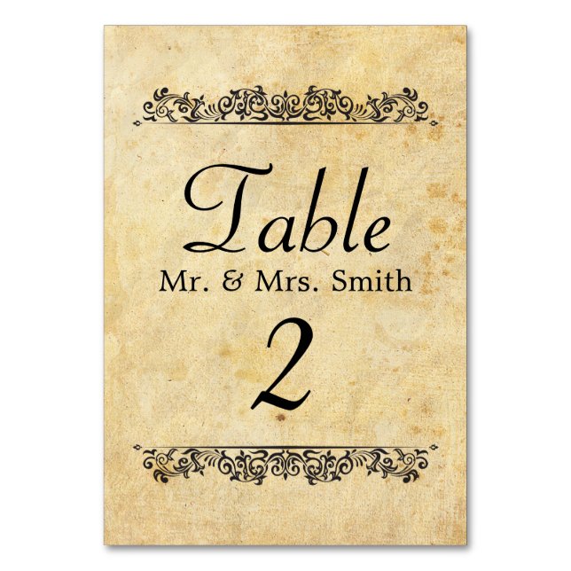 Vintage Background with Celtic Pattern Table Number (Front)