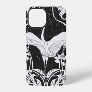 Vintage background with decorative flowers and bir iPhone 12 case