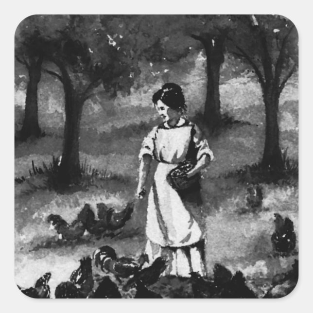 Vintage Backyard Chicken Farmer Square Sticker (Front)