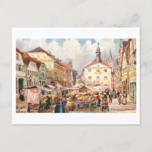 Vintage Bad Kissingen Marketplace Postcard