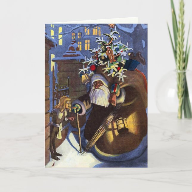 Vintage Bad Santa Christmas Card (Front)