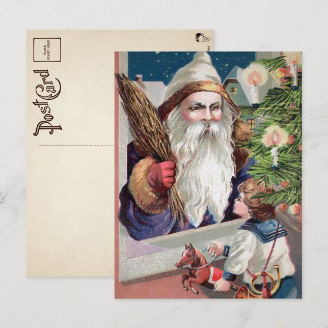 Vintage Bad Santa Christmas Postcard (Front/Back)