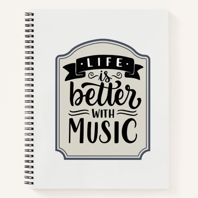 Vintage Badge Minimal Notebook Journal | music  (Front)