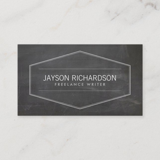 Vintage Badge on Chalkboard Business Card (Front)
